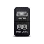 CH4x4 Dual Push Switch for Toyota – Light Bar & Ditch Lights Symbol