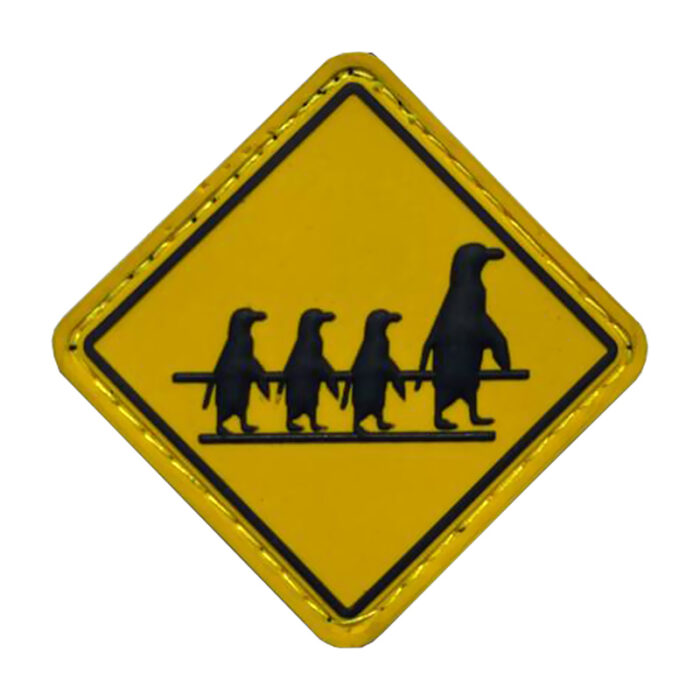 CH4X4 3D PVC Velcro Patches - Penguin Crossing Sign