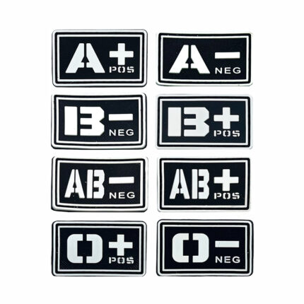 CH4X4 3D PVC Velcro Patches - Blood Type Style (Black)